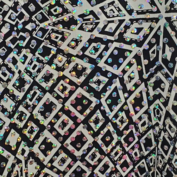 Fashion Bug Size 22 24 Top Mirror Ball Flashy Sequin Geometric Stretch Party - Picture 12 of 14